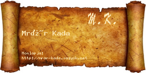 Mrár Kada névjegykártya